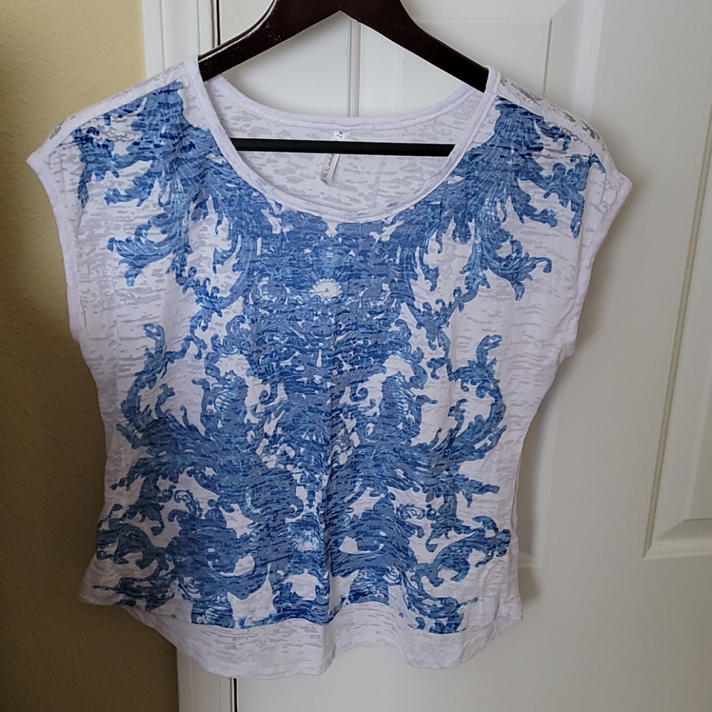 Blue and white shirt